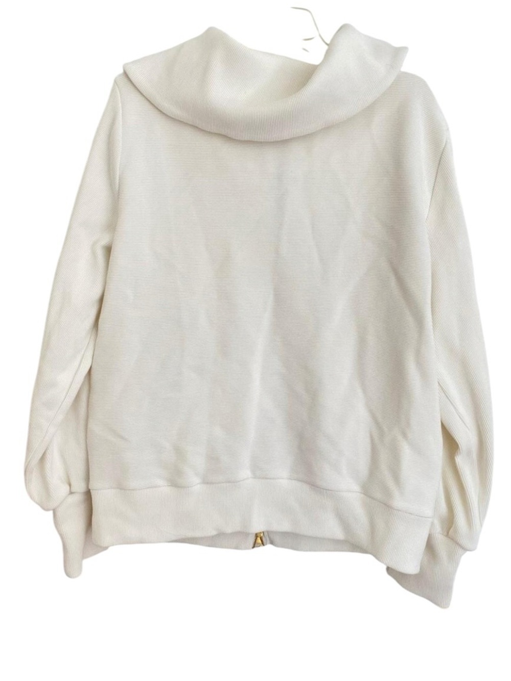 Varley Ells Zip Jacket Cloud Dancer Ivory Ribbed Collar Oversized Sweatshirt - Picture 3 of 6